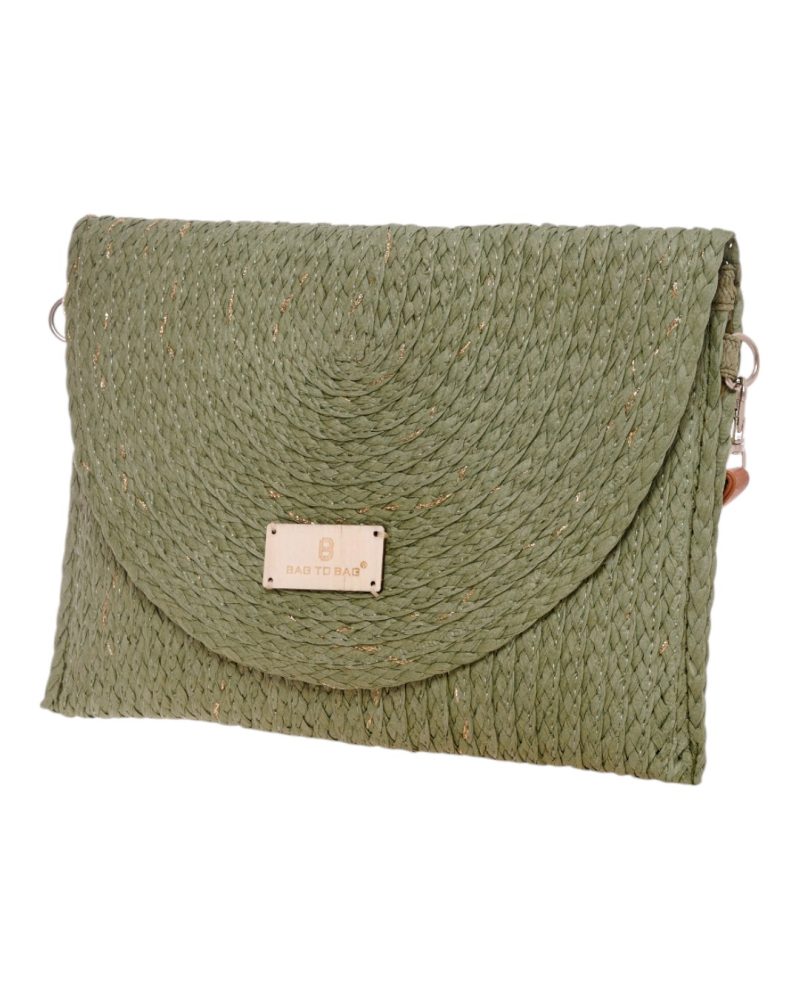 Ψάθινη Τσάντα χειρός XY-2503 - Πράσινο BAG TO BAG - Image 2