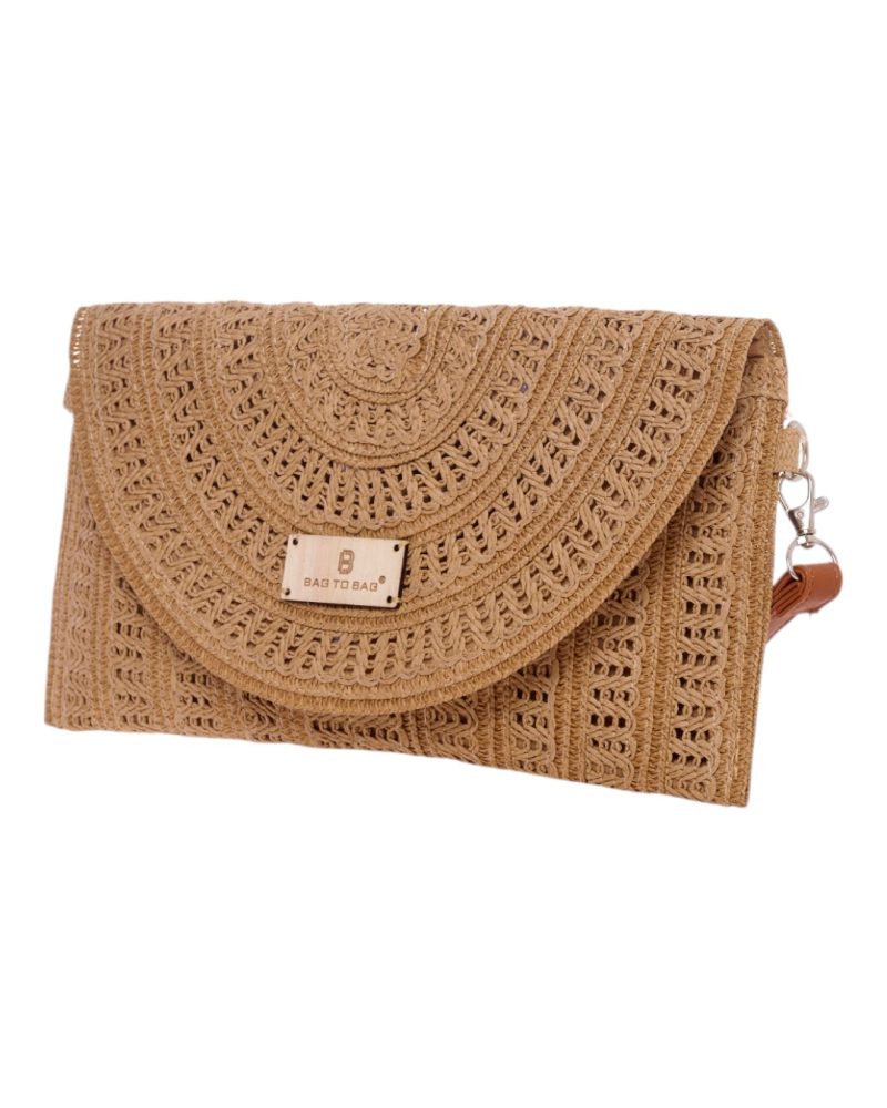 Ψάθινη Τσάντα χειρός XY-2516 - Apricot BAG TO BAG - Image 2