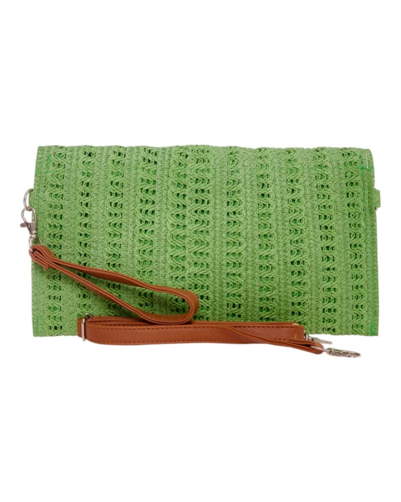 Ψάθινη Τσάντα χειρός XY-2516 - Ανοιχτό Πράσινο BAG TO BAG - Image 3