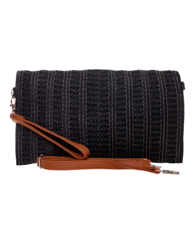 Ψάθινη Τσάντα χειρός XY-2516 - Μαύρο BAG TO BAG - Image 3