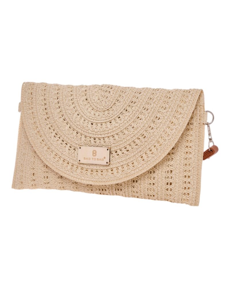 Ψάθινη Τσάντα χειρός XY-2516 - Μπέζ BAG TO BAG - Image 2
