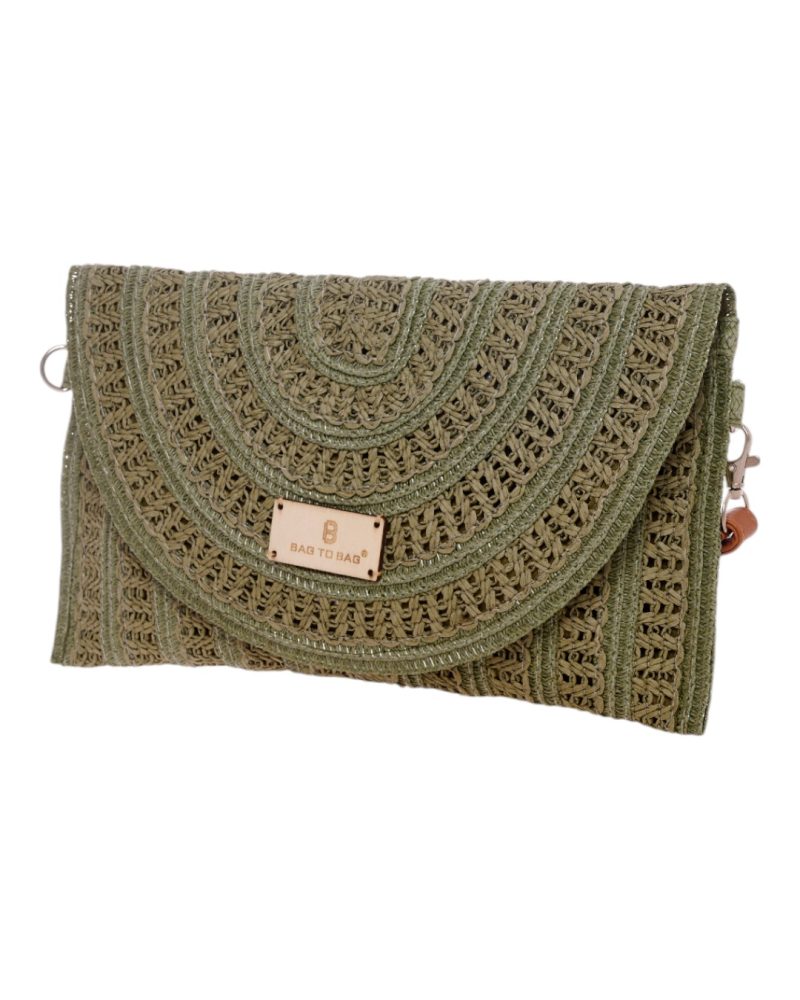 Ψάθινη Τσάντα χειρός XY-2516 - Πράσινο BAG TO BAG - Image 2