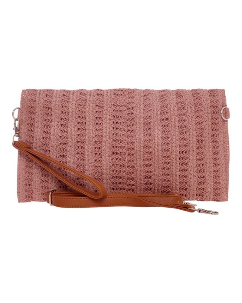 Ψάθινη Τσάντα χειρός XY-2516 - Ρόζ BAG TO BAG - Image 3