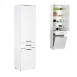 Ντουλάπι με καλάθι απλύτων Diamond Megapap χρώμα λευκό gloss 52x38x187εκ.