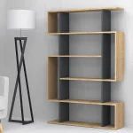 Βιβλιοθήκη Clint Megapap χρώμα sonoma - ανθρακί 108x25x161εκ.