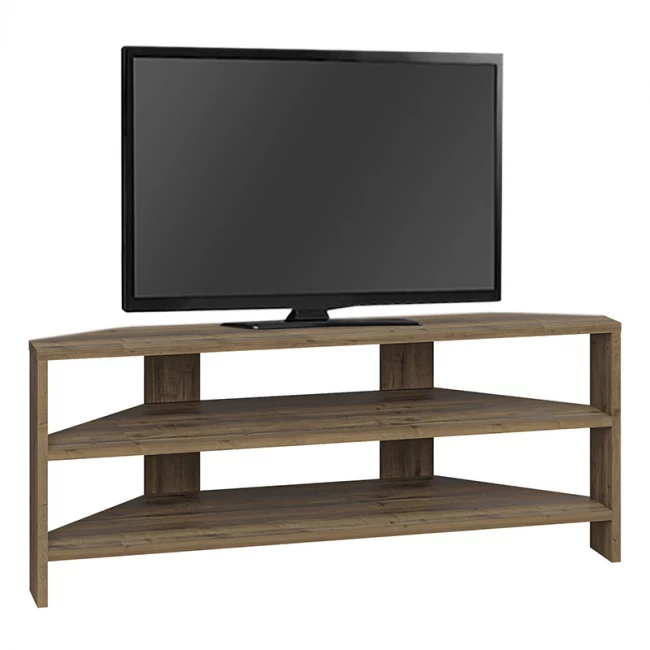 Έπιπλο τηλεόρασης γωνιακό Thales Megapap χρώμα ανοιχτό καρυδί 110x36x45εκ. - Image 2