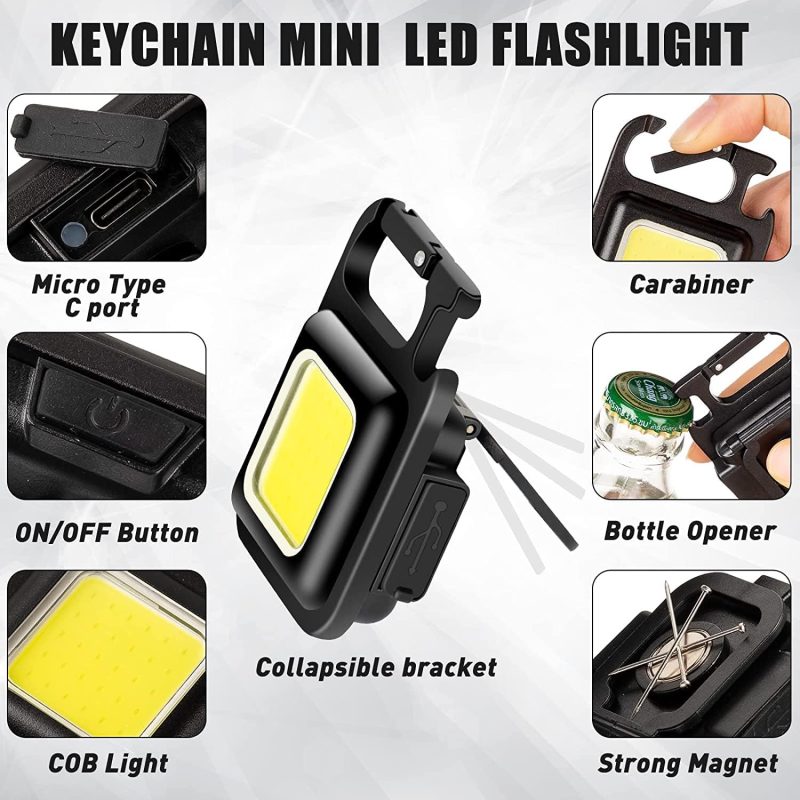 Mini επαναφορτιζόμενος φακός LED μπρελόκ - 532 - 175145 - Image 2