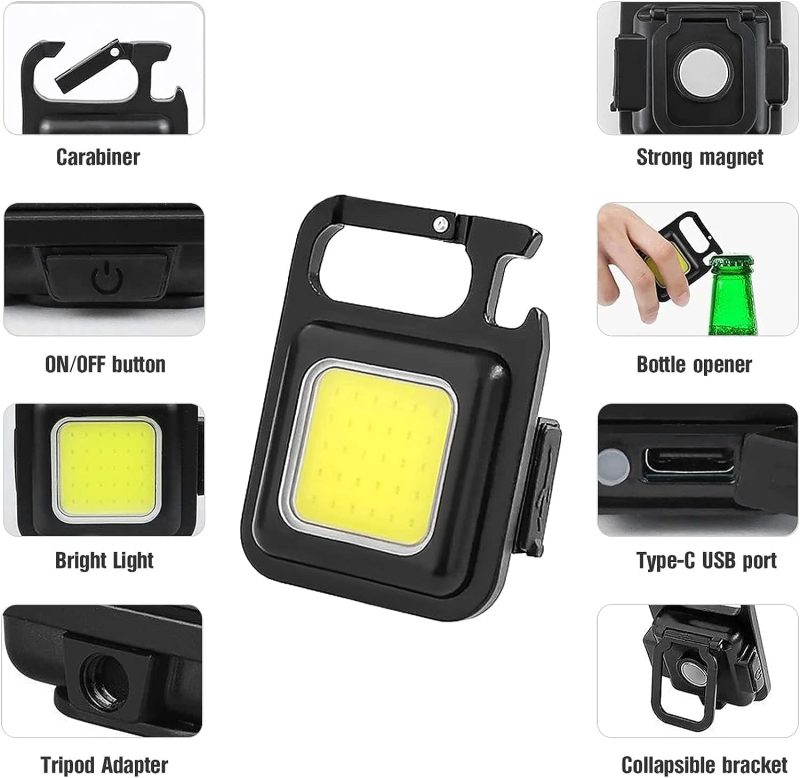 Mini επαναφορτιζόμενος φακός LED μπρελόκ - 532 - 175145 - Image 3