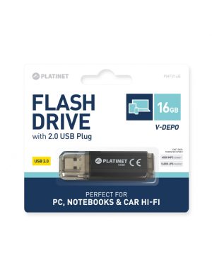 PLATINET PENDRIVE USB 2.0 X-Depo 16GB BLACK [40944]