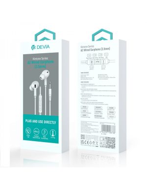 Devia wired earphones Kintone A2 jack 3,5mm white