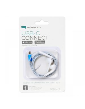FISEMW10 FIESTA EARPHONES WITH MIC USB C WHITE