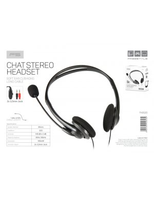 FREESTYLE HEADPHONES WITH MIC AND VOLUME CONTROL 2 X 3.5 MM JACK BLACK