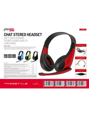FREESTYLE HI-FI STEREO HEADSET + ΜΙΚΡΟΦΩΝΟ + ΑΝΤΑΠΤΟΡΑΣ 2-1 FH4008 ΜΠΛΕ [42676]