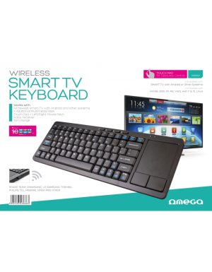 KEYBOARD WIRELESS ΑΓΓΛΙΚΟ OMEGA FOR SMART TV BLACK + TOUCHPAD [43666]