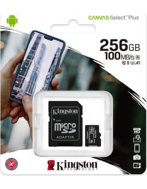 Kingston Canvas Select Plus microSDXC 256GB Class 10 U3 V30 A1 UHS-I με αντάπτορα
