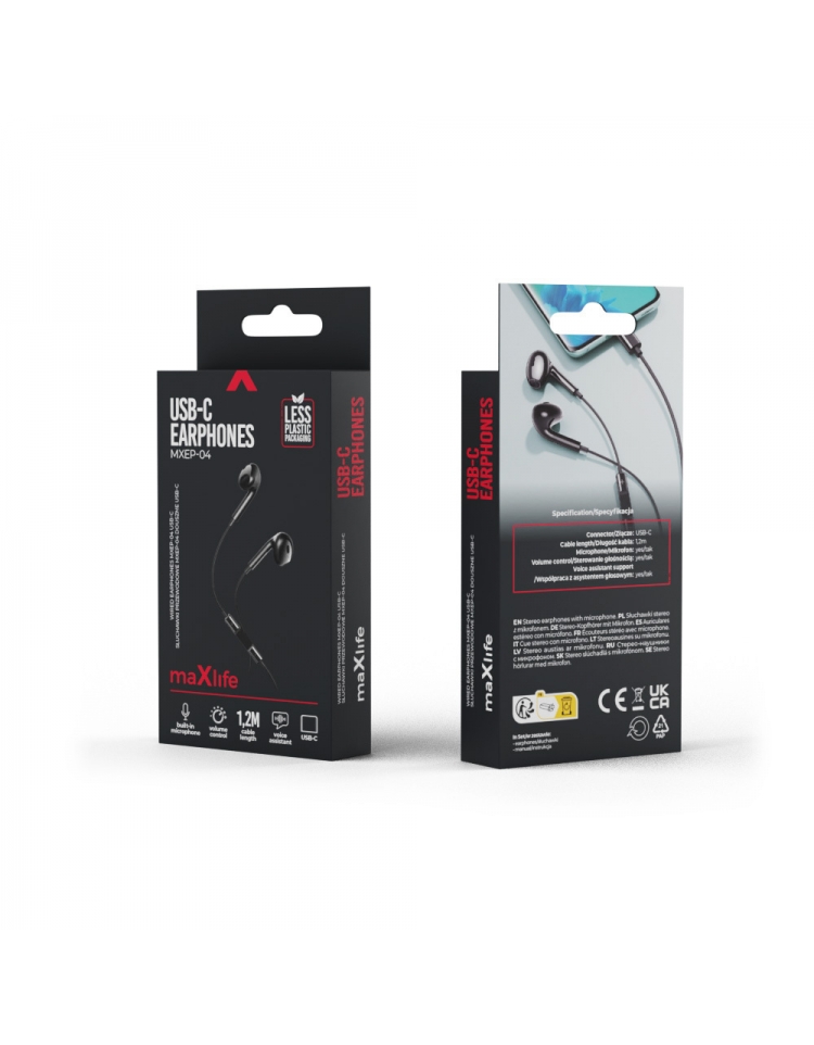 Maxlife wired earphones MXEP-04 USB-C black