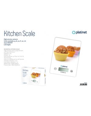 PBSKM PLATINET KITCHEN SCALE 7 KG CAPACITY 200X145X20MM MUFFIN