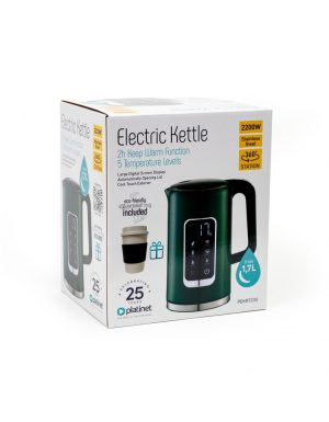 PLATINET KETTLE LCD DISPLAY 1,7L 5 TEMPERATURE SETTINGS + 450 ML TRAVEL MUG, BLACK