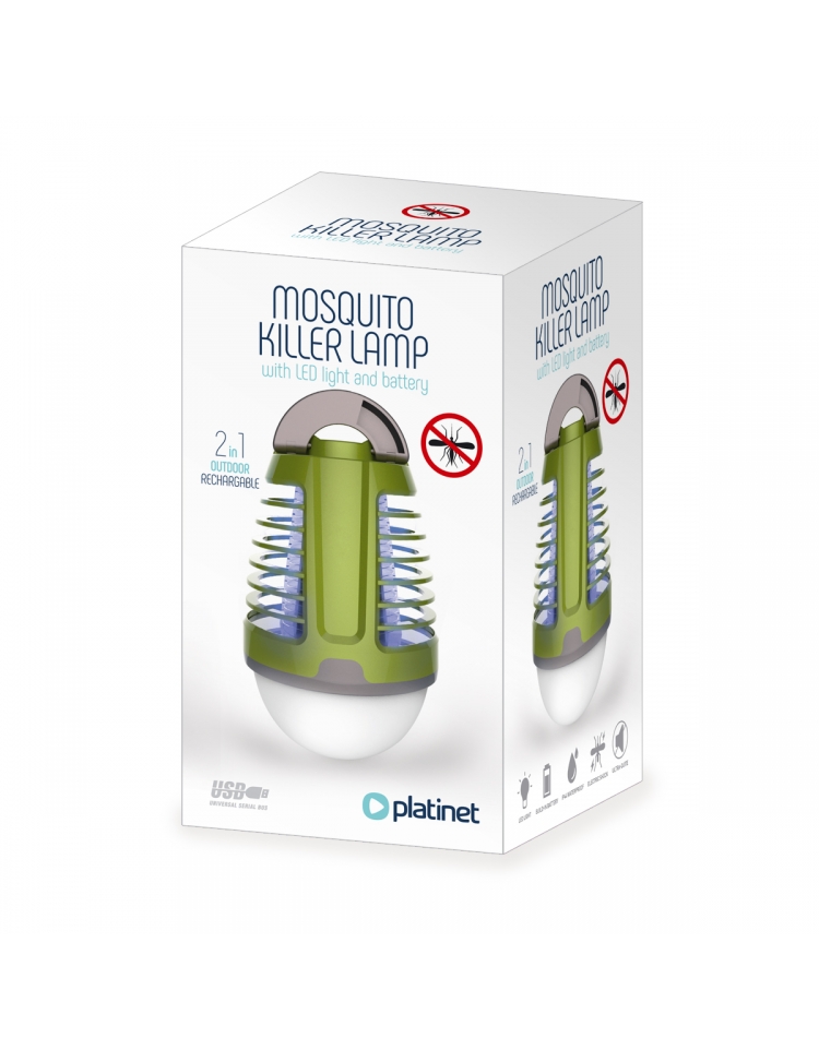 PLATINET LAMP WITH MOSQUITO KILLER LANTERN 5H BAT 6500K IP44 GREEN - Image 3