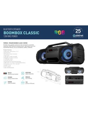 PLATINET SPEAKER BOOMBOX CLASSIC 12W RGB