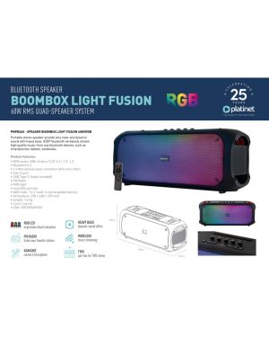 PLATINET SPEAKER BOOMBOX LIGHT FUSION 60W RGB