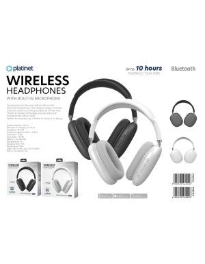 PLATINET WIRELESS HEADPHONES WITH MIC BLUETOOTH SLIM STYLE GREY