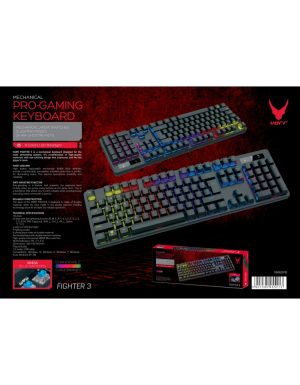 VARR GAMING RGB BLACK MECHANICAL KEYBOARD MULTIMEDIA Xinda Blue Switch