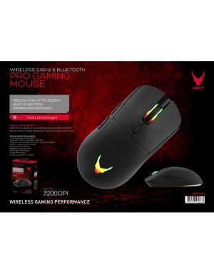 VARR MOUSE GAMING 6D 3200DPI WIRELESS + BLUETOOTH 2.4G BLACK