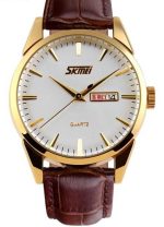 Αναλογικό ρολόι χειρός – Skmei - 9073 - Brown/Gold