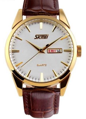 Αναλογικό ρολόι χειρός – Skmei - 9073 - Brown/Gold