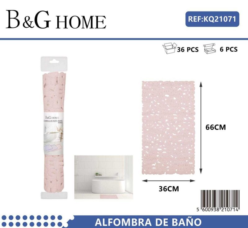 Αντιολισθητικό πατάκι μπάνιου - M0826 - 36x66cm - Light Pink - 21071 - Image 2