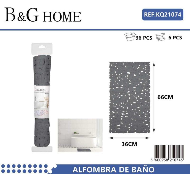 Αντιολισθητικό πατάκι μπάνιου - M0831 - 36x66cm - Grey - 21074 - Image 2