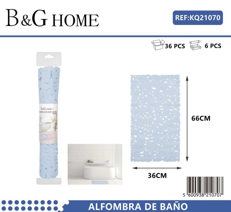 Αντιολισθητικό πατάκι μπάνιου - M0842 - 36x66cm - Light Blue - 21070 - Image 2
