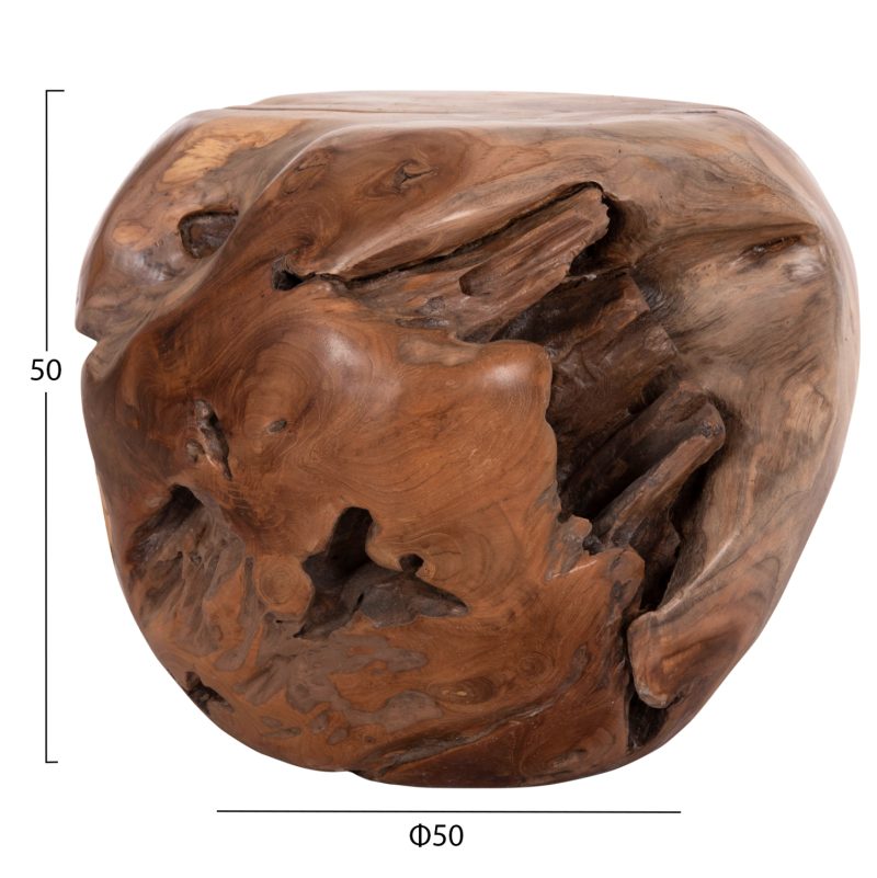 ΒΟΗΘΗΤΙΚΟ ΤΡΑΠΕΖΙ FB918295 ΞΥΛΟ TEAK--ΦΥΣΙΚΟ 50x50x50Υεκ. - Image 2