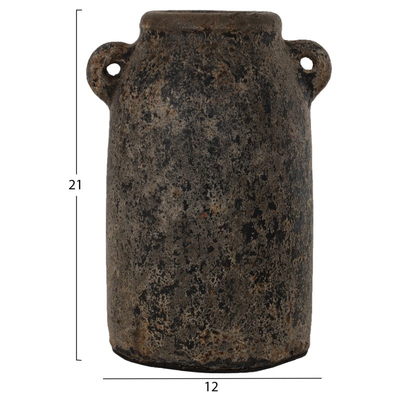 ΔΙΑΚΟΣΜΗΤΙΚA ΒΑΖA ΑΠΟ TERRACOTTA ΓΚΡΙ FB97710 - Image 2