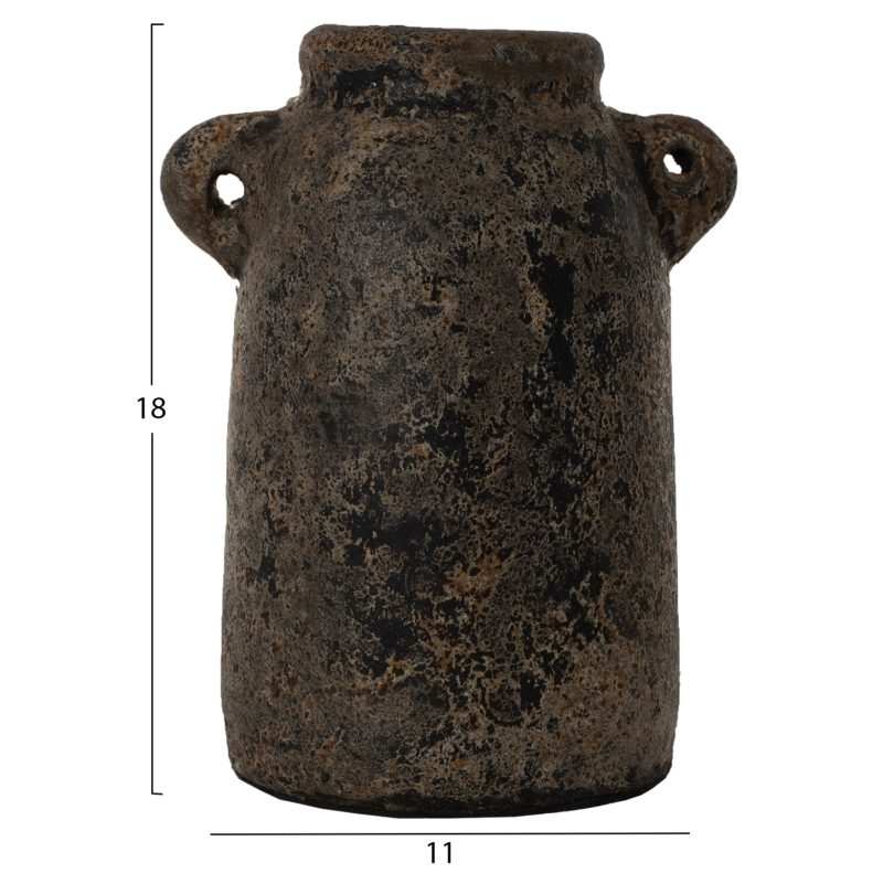 ΔΙΑΚΟΣΜΗΤΙΚA ΒΑΖA ΑΠΟ TERRACOTTA ΓΚΡΙ FB97710 - Image 3