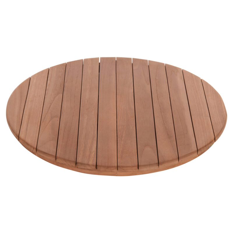 ΕΠΙΦΑΝΕΙΑ ΤΡΑΠΕΖΙΟΥ ΣΤΡΟΓΓΥΛΗ FB918132 ΞΥΛΟ TEAK--ΦΥΣΙΚΟ Φ60x4(πάχος)εκ. - Image 4