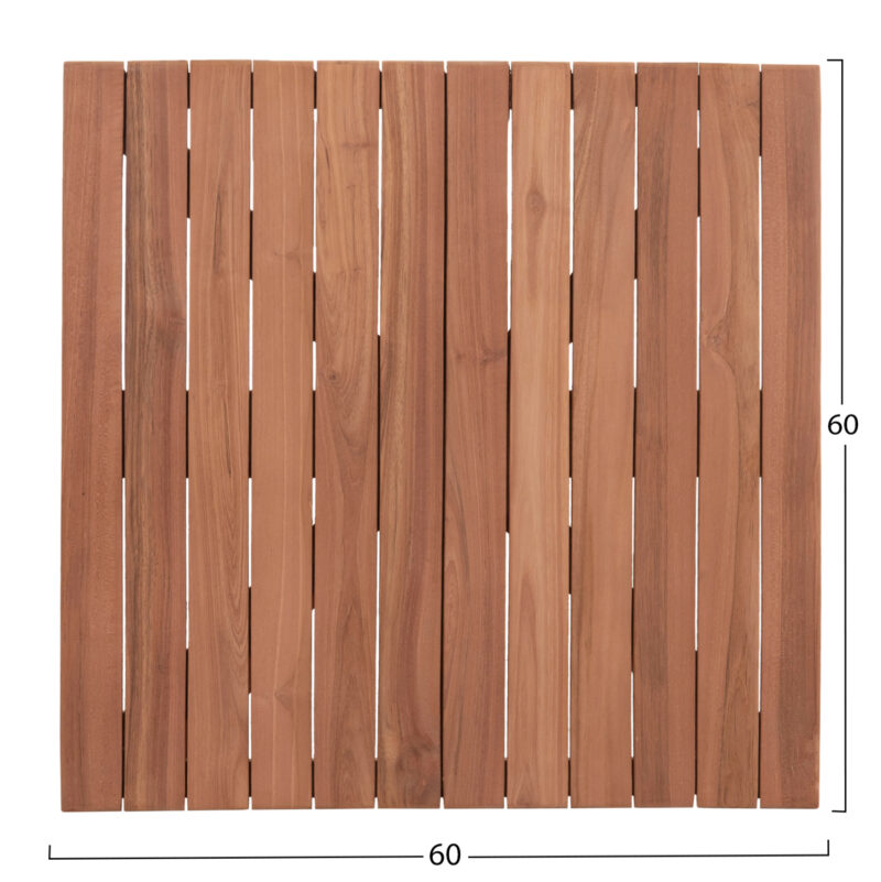 ΕΠΙΦΑΝΕΙΑ ΤΡΑΠΕΖΙΟΥ ΤΕΤΡΑΓΩΝΗ FB918135 ΞΥΛΟ TEAK--ΦΥΣΙΚΟ 60x60x4(πάχος)εκ. - Image 2