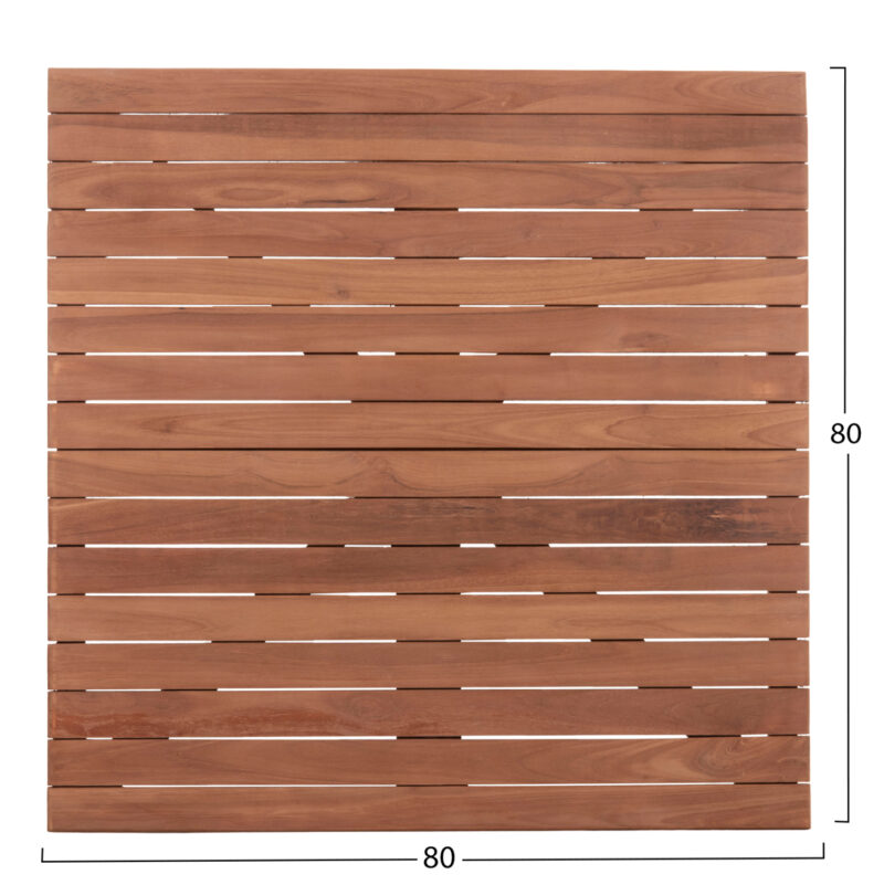 ΕΠΙΦΑΝΕΙΑ ΤΡΑΠΕΖΙΟΥ ΤΕΤΡΑΓΩΝΗ FB918137 ΞΥΛΟ TEAK--ΦΥΣΙΚΟ 80x80x4(πάχος)εκ. - Image 2