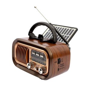 Επαναφορτιζόμενο ραδιόφωνο Retro με ηλιακό πάνελ - RX-628BTS - 411271 - Brown