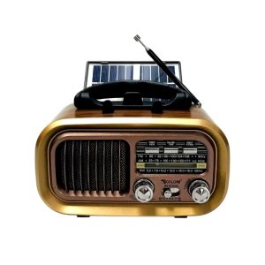 Επαναφορτιζόμενο ραδιόφωνο Retro με ηλιακό πάνελ - RX-628BTS - 411271 - Gold