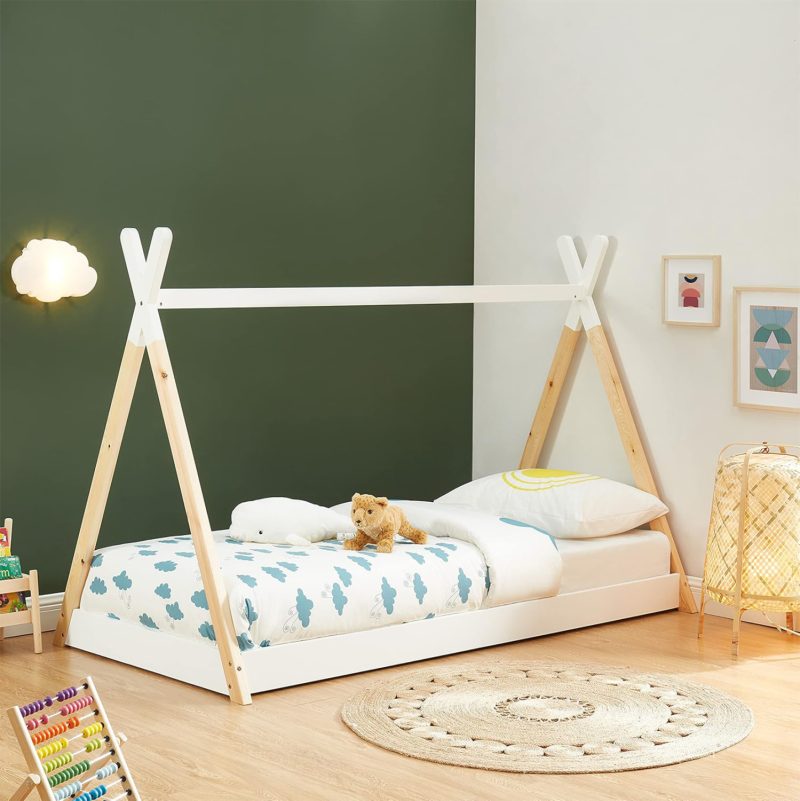 ΚΡΕΒΑΤΙ ΠΑΙΔΙΚΟ FB9699.03 τ.MONTESSORI ΞΥΛΟ ΠΕΥΚΟΥ ΦΥΣΙΚΟ-ΛΕΥΚΟ- 190x90εκ - Image 2