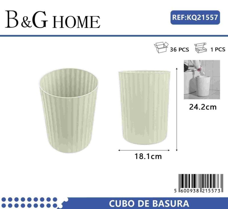 Κάδος απορριμμάτων μπάνιου πλαστικός - Beige - 21557 - Image 2