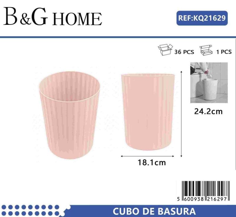 Κάδος απορριμμάτων μπάνιου πλαστικός - Light Pink - 21629 - Image 2
