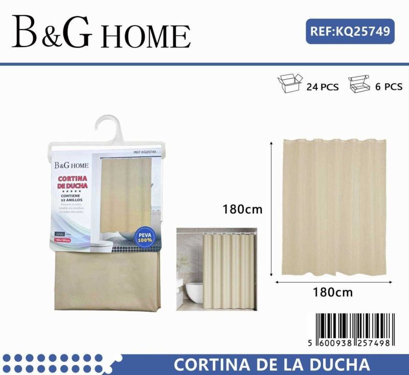 Κουρτίνα μπάνιου - Beige - 1.8x1.8m - 25749 - Image 2