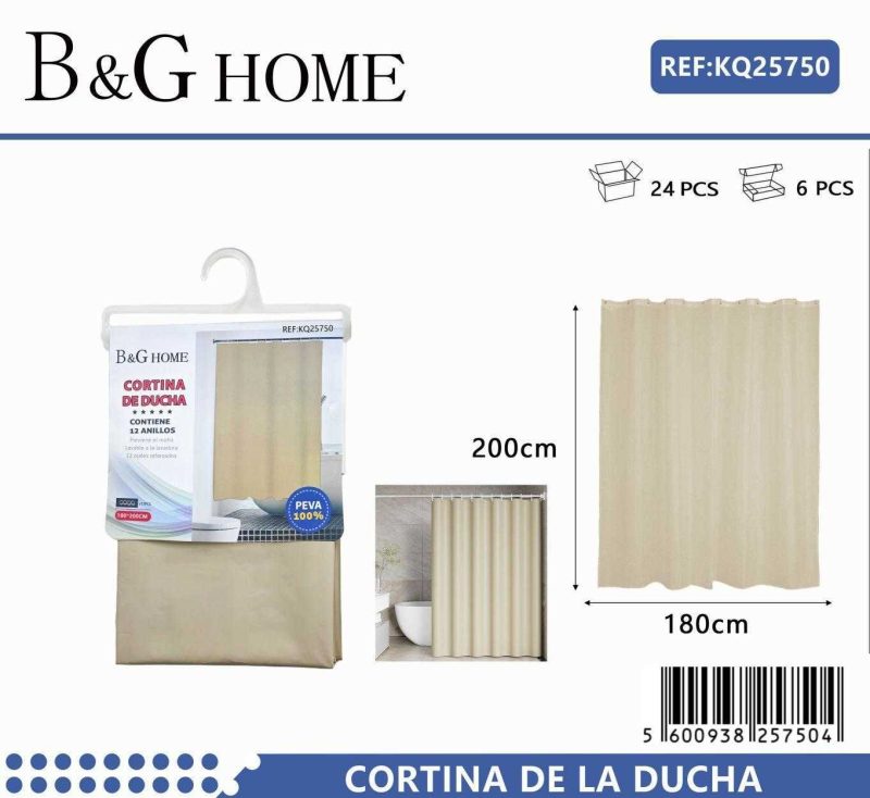 Κουρτίνα μπάνιου - Beige - 1.8x2m - 25750 - Image 2