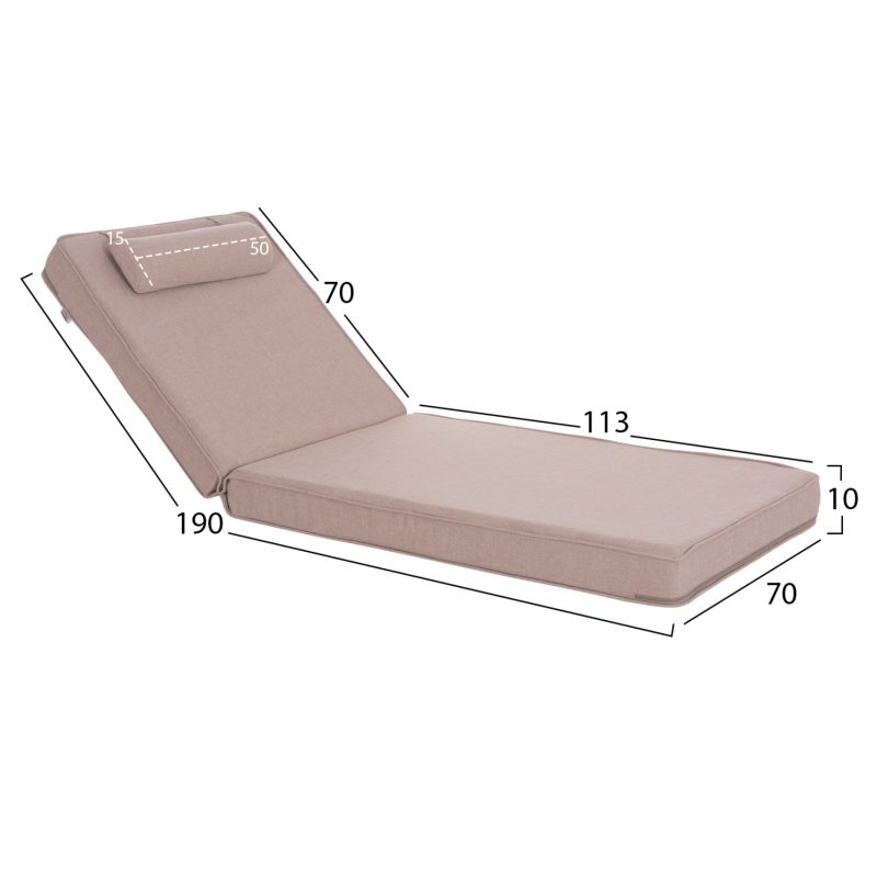 ΜΑΞΙΛΑΡΙ ΞΑΠΛΩΣΤΡΑΣ FB921095.01 OLEFIN ΜΠΕΖ ΜΕ FOAM 190x70x10Υεκ - Image 2