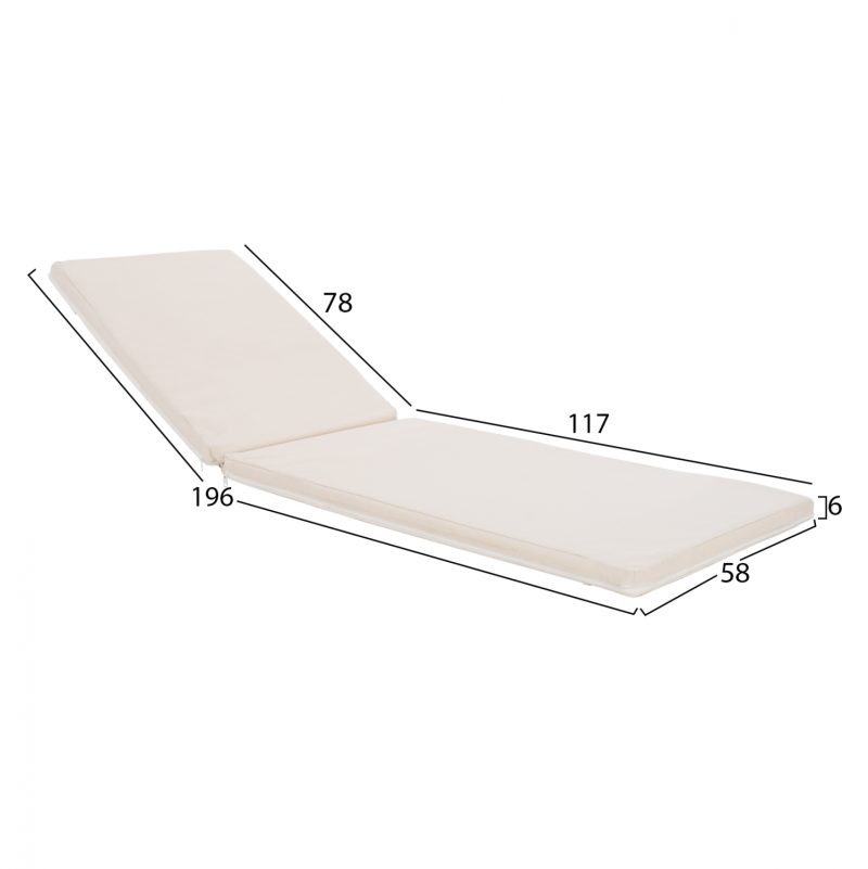 ΜΑΞΙΛΑΡΙ ΞΑΠΛΩΣΤΡΑΣ TEXTILENE 600gr/m2 2X1 SIFNOS ΜΠΕΖ FB911234.60T 196(117+1+78)x58x6εκ. - Image 2