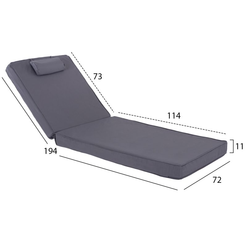 ΜΑΞΙΛΑΡΙ ΞΑΠΛΩΣΤΡΑΣ TEXTILENE ΓΚΡΙ FB911237.30T 194(114+1+73)x72x11 εκ. - Image 2