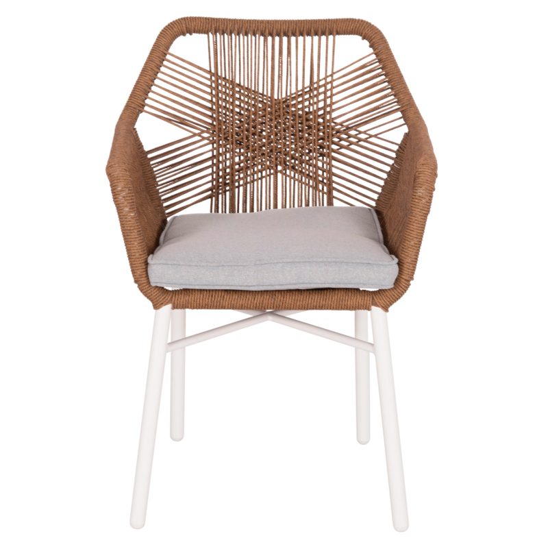 ΠΟΛΥΘΡΟΝΑ FB96048.11 ΑΛΟΥΜΙΝΙΟ ΛΕΥΚΟ-P.E. RATTAN ΜΠΕΖ 59x63x81Υεκ - Image 3